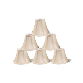 Urbanest Chandelier Lamp Shades, Set of 6, Soft Bell 3"x 6"x 5" Cream, Clip on