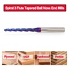 Tapered Ball Nose End Mill Carbide CNC Router Bit 1/4