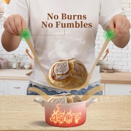 Parchment Bread Sling for Dutch Oven, BlissBoard Disposable Bread Baking Mat with Long Handles, 50 Pcs Unbleached Parchment Paper for Air Fryer, Sourdough Transfer