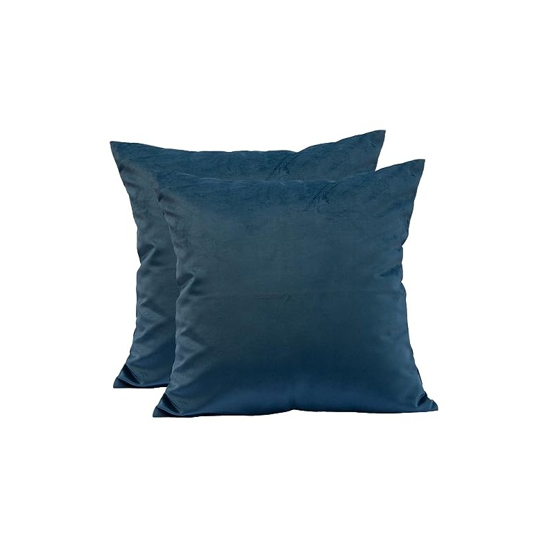 TangDepot Pack of 2 Solid Velvet Throw Pillow Covers, Cushion