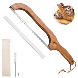 Bread Knife for Homemade Bread, 14.5" Wooden Sourdough Bread Knife, Sourdough Bread Slicer, Bow Design, Easy to Cut Into Uniform Thin Slices, Bread Saw for Cutting Sourdough Bread, Bagel, Baguette Etc