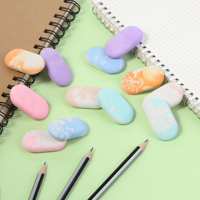 Mr. Pen- Erasers, 12 Pack, Pastel Colors, Marble Pencil Eraser,