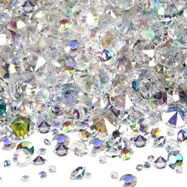 TOAOB 3600pcs Clear Crystals Diamond Shaped Acrylic 4.5mm 6mm 12mm for Table Decoration Wedding Table Decoration Sprinkle Crystals Diamonds