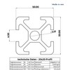 Aluminium Profile 20 x 20 mm Groove 6 Aluminium System