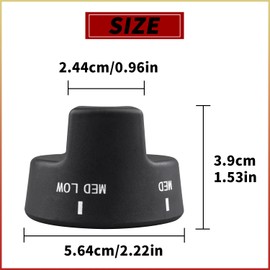 PA010034 Top Burner Range Knob Replacement Part Compatible with Some Viking Stove Ranges Replaces for VKNPA010034 Black Plastics