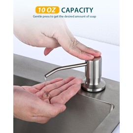 Kitchen Faucet with Soap Dispenser, Hiqufet Brushed Nickel Kitchen Faucet with Pull Down Sprayer, 3 Mode High Arc Single Handle Sink Fauce