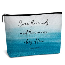 Christian Gifts for Women, Christian Makeup Bag, Small Cosmetic Travel Bag, Friendship Birthday Gifts for Women Friends, Waterproof Canvas Makeup Bag for Travel Essentials-D31