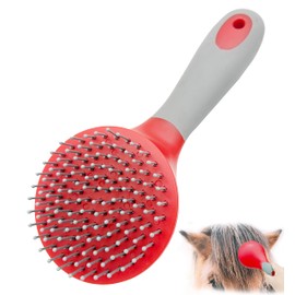 Horse Mane & Tail Combs Horse Brushes Shedding Brush Grooming Tool for Equine Long Haired Dogs (Red)