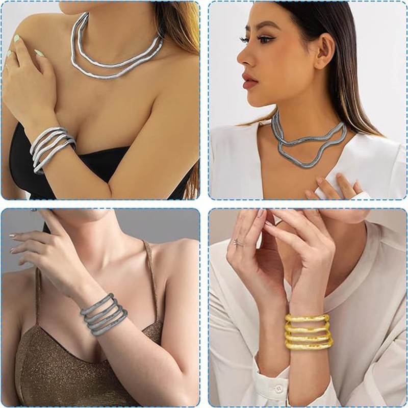 Bendable Snake Necklace for Women Flexible Multi-purpose Infinite Loop Choker