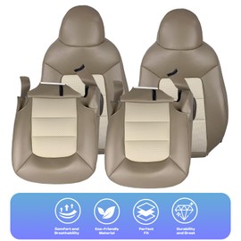 Slakerbe Car Seat Covers for Front Seats, ROCA000000057 Front Bottom & Top Lean Back Seat Covers Compatible with F*ord for Expedition Eddie Bauer 2WD 4.6L 5.4L 2003 2004 2005 2006