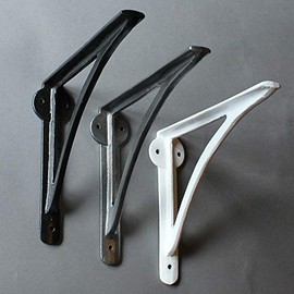 8 Inch Cast Iron Shelf Bracket | Vintage Antique Industrial Wall Mounted Supports - Ironbridge - Pewter