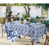 Newbridge 52 x 70 Inch Rectangle Fabric Tablecloth, Blue Amani