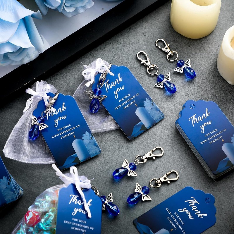 Metacipher 30 Set Funeral Favors with Angel Keychains for Guests