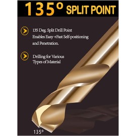 Cobalt Drill Bit Double End 1/8 in. M35 Stubby Twist Drill Steel Metal Iron-10Pcs