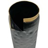 Bergamo Art 8 Inch Tall Aluminum Modern Black Vase