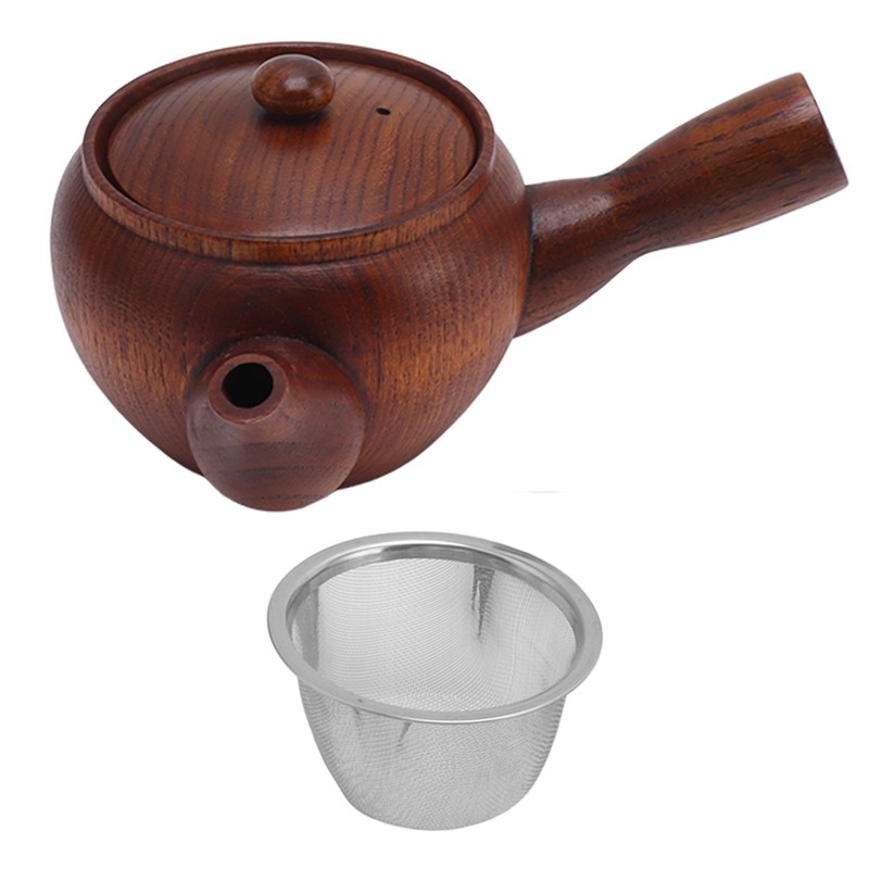 Wooden Tea Pot Traditional Style Durable Tea Kettle Exquisite Whistle
