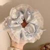 TUCEWP 2Pcs Scrunchies for Women Girl Blue Lace Hair Scrunchies