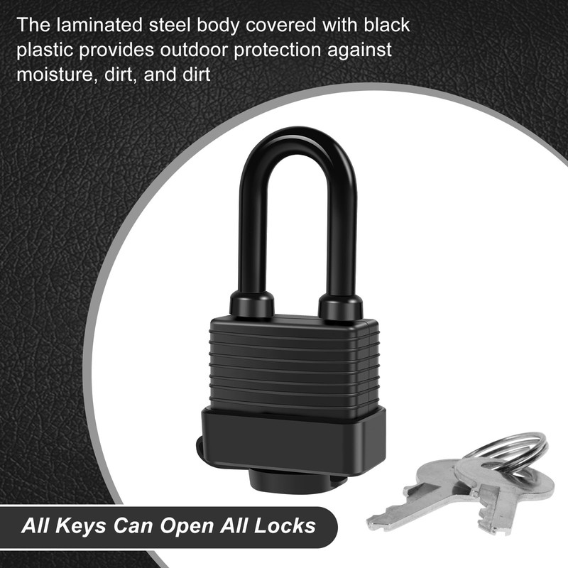 Padlocks Keyed Alike for Outdoor use, Pack of 6, Laminated