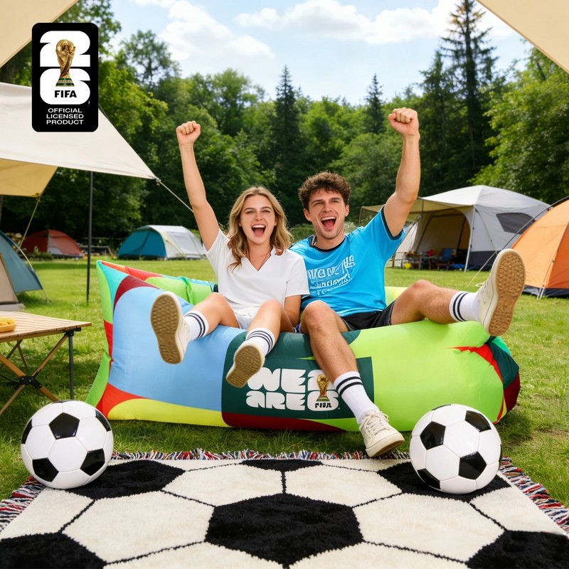 2026 Soccer Fan Inflatable Air Lounger for Outdoor Relaxation –