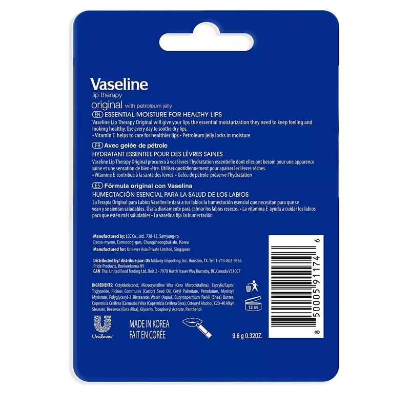 Vaseline Lip Therapy Stick, Original, 9.6g (Twin Pack)