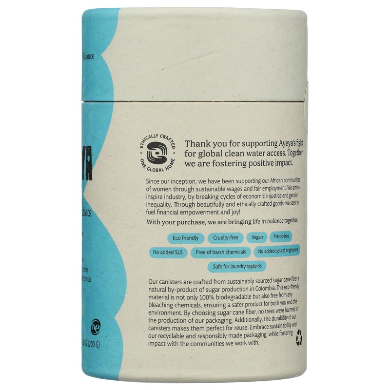 Ayeya Laundry Detergent Tablets, Gratitude - Fragrance-Free, 40 tablets