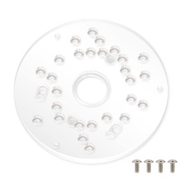POWERTEC Router Base Plate Acrylic 5-3/4" w/Screws & Predrilled Holes for Trim & Plunge Routers, Clear Guide Bushing Router Plate, Fits Listed Models Bosch, DeWalt, Makita, Porter Cable & More - 71381