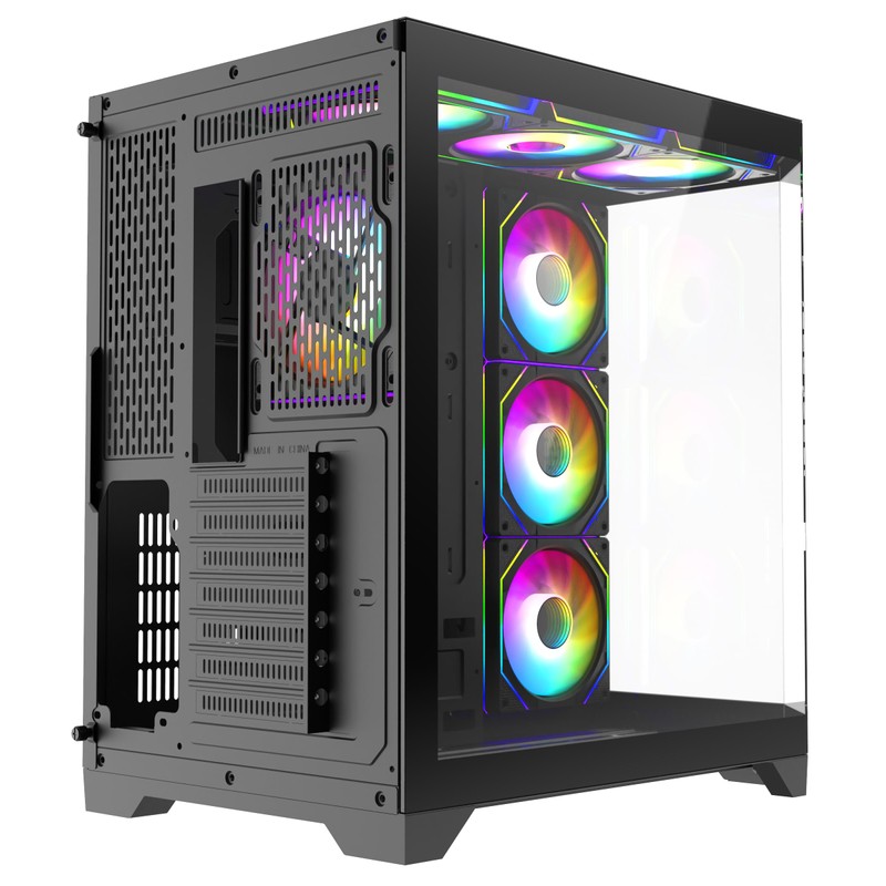 PC Gaming ATX Case Iceberg Crystal Edge Full Panoramic View