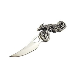 Cuchillo de bolsillo plegable táctico de acero inoxidable con diseño de hoja Dragon Biker de 7 pulgadas