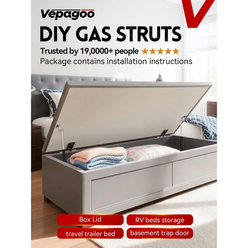 Vepagoo Gas Struts 15 Inch 67Lb/300N Shocks for Heavy Lid,