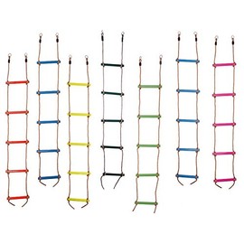 OTITU Rope Ladder for Children - Hanging Ladder Children, Climbing Ladder with 5 Wooden Rungs, Climbing Toy, Garden Play Device for Children, Robust Rope Ladder for Garden and Playground, Light Green