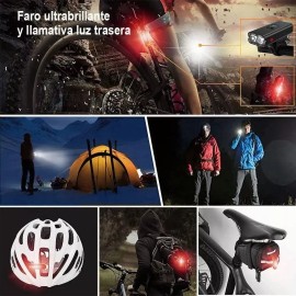 LZ-1 Luces Delanteras Y Traseras De Bicicleta A Prueba De Lluvia Color Negro