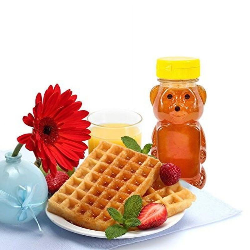 Yellow 8 Oz Plastic Bear Honey Bottle Jars, Empty Honey