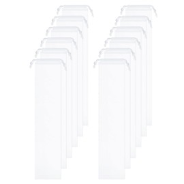 HARFINGTON 12pcs Umbrella Bags 27.6"x5.9" Wet Umbrella Sleeve Cover Reusable Folding Umbrella Storage Bag with Drawstring for Folding Travel Umbrellas, White