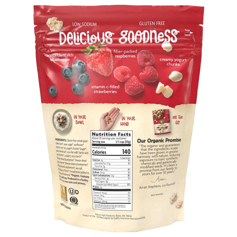 Nature's Path Organic Summer Berries Granola, 11 oz (Pack of