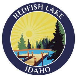 Lake Dock - Redfish Lake - Idaho 3.5" Window Car Truck Sticker Decal Vacation Adventure Theme Novelty Applique