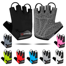 WESTWOOD FOX Guantes de Ciclismo Unisex de Medio Dedo con Palma Acolchada, para Verano, para Ciclismo de montaa, para Hombre y Mujer, Antideslizantes 