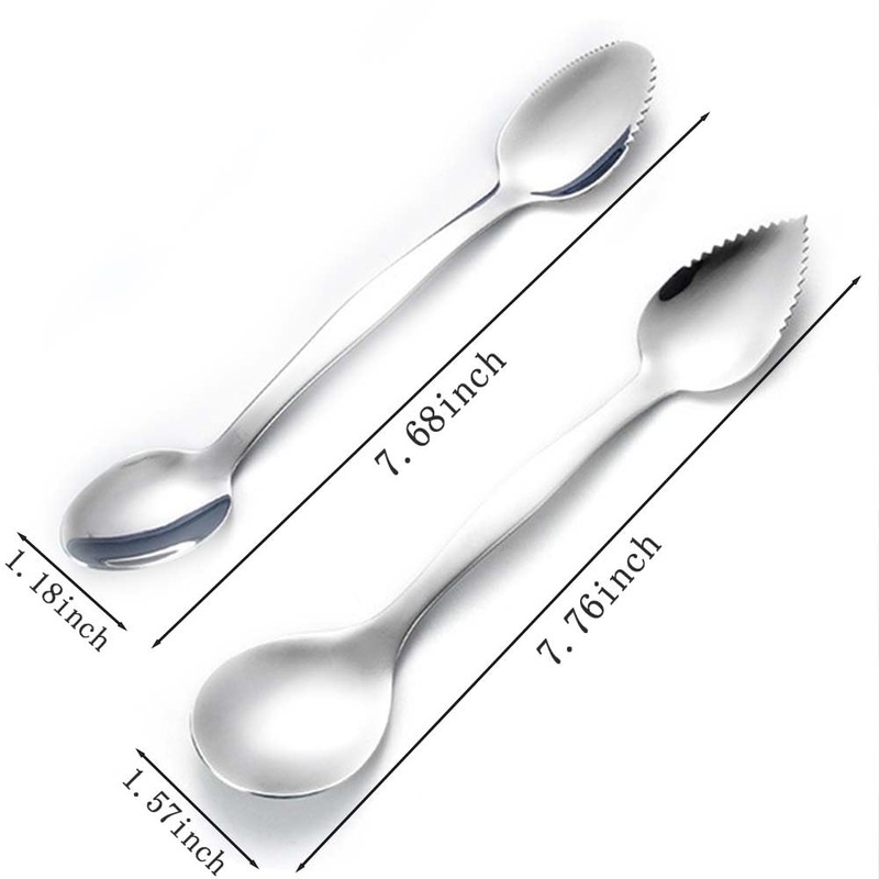 2 Packs Grapefruit Spoons Double-Headed Grapefruit Spoons Stainless Steel Spoon