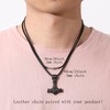 RWQIAN Mens Leather Necklace Cord Brown 76cm with Stainless Steel