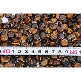 [Power Stone Shop 728] 17.6 oz (500 g) Natural AAAAA High Grade Ruffled Stone, Large Tiger Eye (0.4 - 0.6 inches (10 - 15 mm)), Crystal, Amethyst, Citrine, Rose Quartz, Garnet, Peridot, Lapis Lazuli,