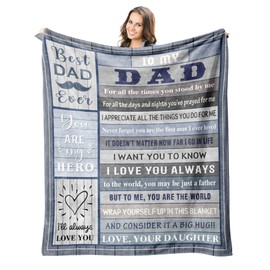 Peliny Chrid Gifts for Dad - Dad Birthday Gift Blanket - Fathers Day Dad Gifts from Daughter - Birthday Gifts for Dad - Best Dad Ever Gifts -Gifts for Dad Who Wants Nothing -Father Gifts Throw 60"X50"