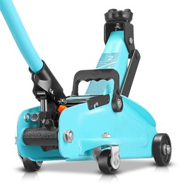 Auto Dynasty 2 Ton Floor Jack, Heavy Duty Steel Hydraulic Car Jack with Single Piston Quick Lift Pump, Hydraulic Racing Floor Jack, Lifting Range 5.1" to 13", Sky Blue