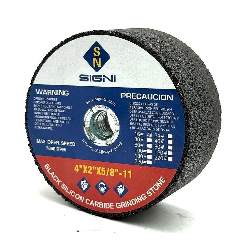 SIGNI 4 inch SiC Silicon Carbide Grinding Stone with 5/8