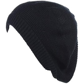 BYOS Chic French Style Lightweight Soft Slouchy Knit Beret Beanie Hat in Solid