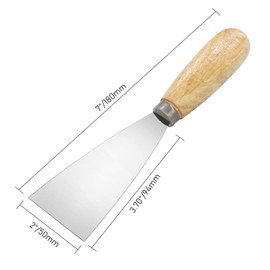 Putty Knife, 2 Inch Metal Scraper, wooden Handle Spackle Knives for Drywall, Decals, Wall paper, Patching, Painting, Taping, Scraping Coating