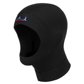 3mm Neoprene Diving Hood Surf Hood for Men Women Black Medium