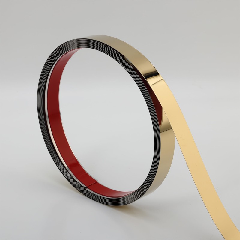 Gold Metalized Mirror-Like Finish Molding Trim, Peel and Stick Strip