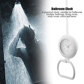 Jadeshay Bathroom Clock - Shower Timer Alarm Digital Clocks Hanging Table Clock for Bathroom Kitchen (white)