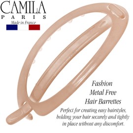 Camila Paris CP2320 French Hair Barrette Clip, Flexible Ponytail Holder No Metal Parts, Strong Hold Grip Hair Clips for Women, No Slip and Durable Styling Girls Hair Accessories, Made in France
