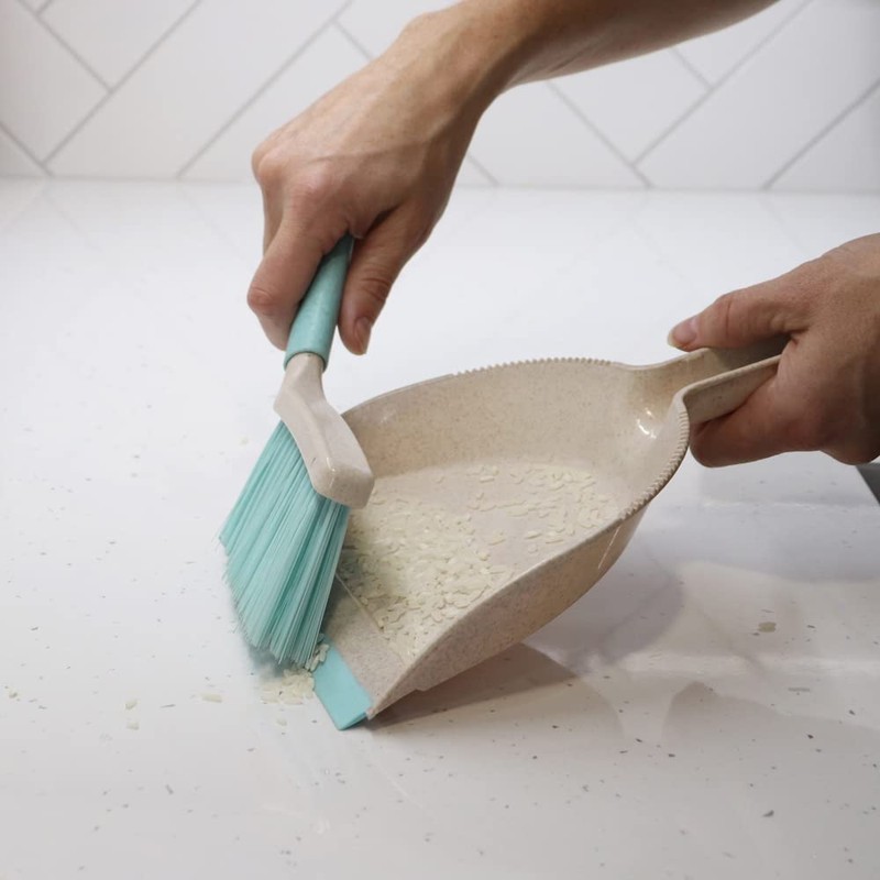 JVL Pro Clean Anti-Bacteria Mini Dustpan and Brush Set, Blue,