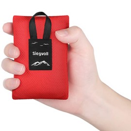 Siegvoll Mini Picnic Blanket, Ultralight Ultra-Thin Portable Beach Blanket, Outdoor Blanket for Beach, Picnic, Camping and Hiking, 140 x 150 cm (Black)